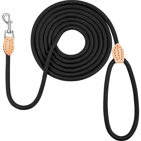 Correa de entrenamiento para perros, 3M, resistente, de nailon, multifuncional, ajustable, con correa tipo lazo y suave de cuero sintético PU para perros pequeños y grandes, para pasear y entrenar, co (1/5)
