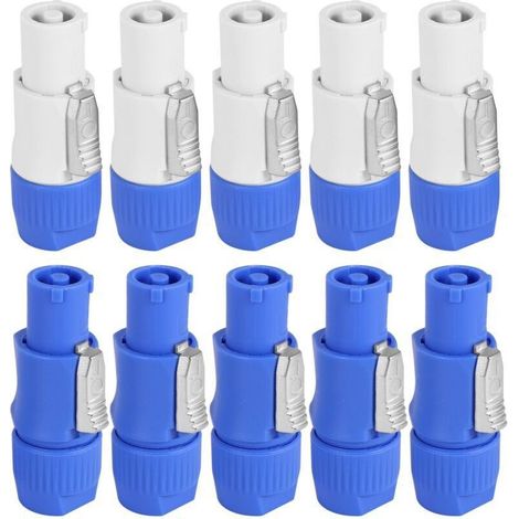 Connecteur mâle Nac3Fca à 3 broches, alimentation 20 A, 250 V CA, bleu et blanc, 10 pièces/lot (1/4)