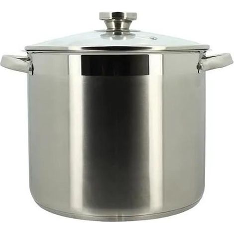 Pot with lid - MENASTYL - 4615455 - Stainless steel - 9 liters - All hobs including induction (1/4)