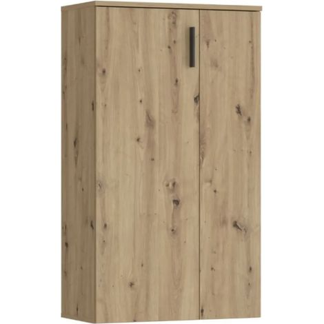 Mobile multiuso scarpiera 2 ante con 5 ripiani colore rovere Lucio 69x34x120H (1/5)