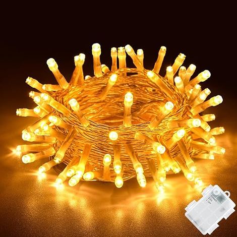 3M 30LED Micro Battery Fairy Lights IP65 Waterproof Copper Wire with Timer for Garden, Bedroom, Christmas, Halloween Indoor/Outdoor Decor (Warm White) (1/5)