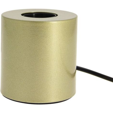 Xanlite – Lampe à poser cylindrique en métal laiton – Compatible culot E27 – IP20 – 60W max – Design moderne pour ampoules décoratives (1/5)