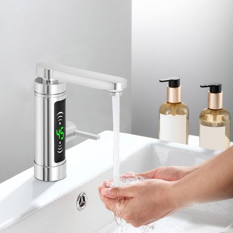 YISSALE-Warmwasserhahn 25-60°C, Elektroheizung 3000 W, Durchlauferhitzer, 360° drehbar, Durchlauferhitzer mit LED-Anzeige für Bad und Küchenspüle (1/5)