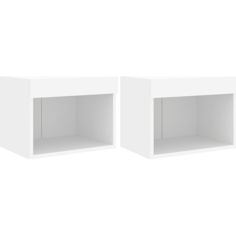 Maison Exclusive - Wand-Nachttische mit LED-Leuchten 2 Stk. Weiß