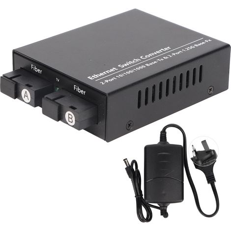Commutateur Ethernet Fibre Optique Monomode 1.25Gbps Indicateur LED Transcepteur Réseau 100-240V Prise UK (1/5)