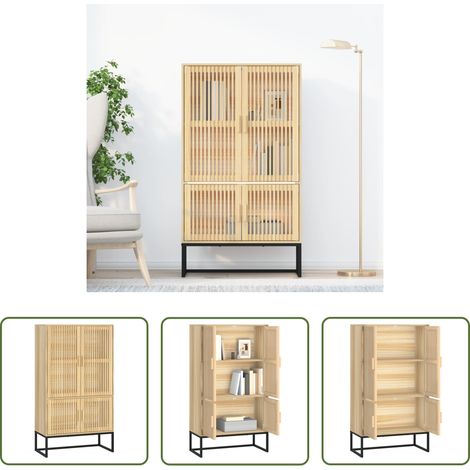 vidaXL Buffet scandinave -  Buffet haut 70x35x125 cm bois d'ingénierie (1/5)