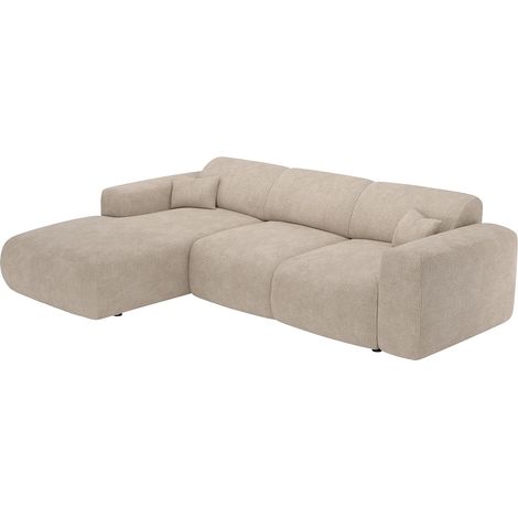 Grande divano letto angolo a sinistra in Tessuto a coste sottili Beige - POGNI della Maison Céphy (1/5)