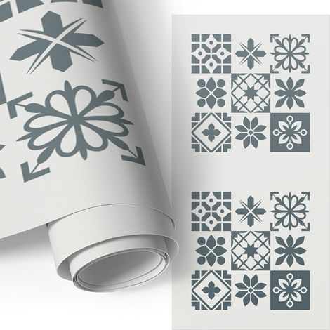 Klebefolie für Möbel - Möbelfolie - Selbstklebefolie - Küche folieren - Schrank folieren - Tischfolie - Geometrische Fliesen 65x130 cm