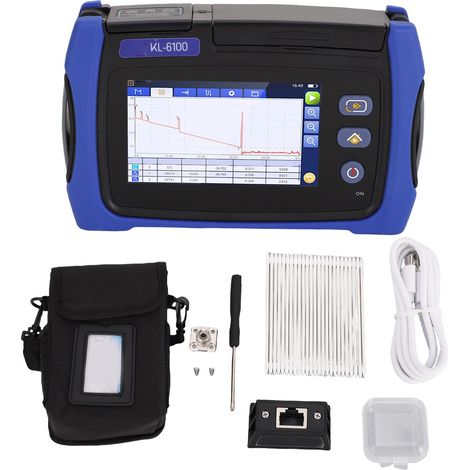Testeur OTDR, écran tactile LCD couleur 4.3 pouces, réflectomètre optique dans le domaine temporel 31/29dB 1310/1550nm ± 20nm, prise en charge OPM SLS VFL RJ45 (1/5)
