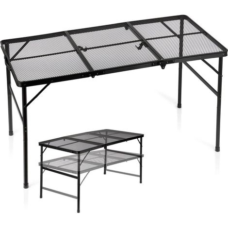 Folding camping table adjustable height black 120x60 cm 235492754 (1/5)