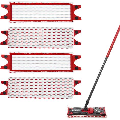 4Pièces pour Vilda UltraMax XL Balai Serpillière Recharge Kit 51x14cm pour Serpillère Vilda Ultramat XL 2en1 Microfibre Absorbante Recharge pour Lavage Sol, Taches de Nettoyage