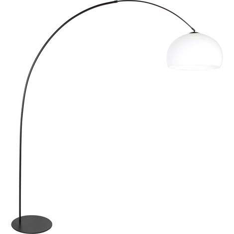 Lampadaire Curve noir avec boule d’abat-jour blanche Ø 48cm - 4259ZW (1/4)