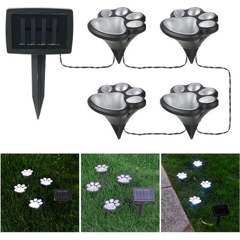 Lampe Solaire - Empreinte De Patte Animal - Pour Allée Jardin Extérieur - 4 Unités (1/5)