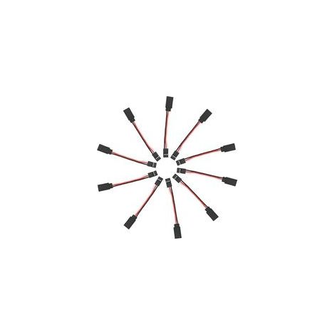10 Pièces Câble d'Allongement de Fil Servo pour RC Futaba JR Mâle à Femelle, 10 x 75mm Cable D'extension Servo (1/5)