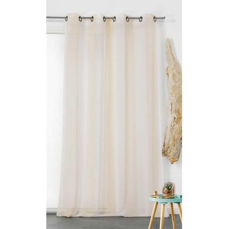 Voilage Rayure Verticale "Sydney" tissé en France - 160x280cm - Beige