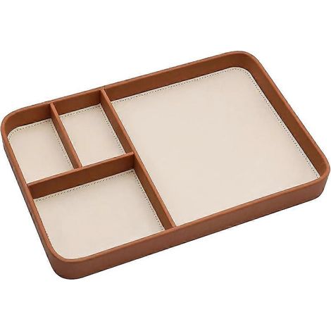 Valet de table élégant en cuir végan pour homme, idéal pour ranger clés, bijoux, montres et plus encore. (1/5)