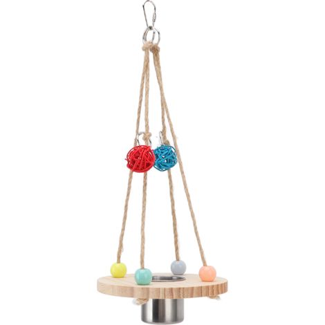 Mangeoire suspendue en acier inoxydable pour perroquets et perruches. (1/5)
