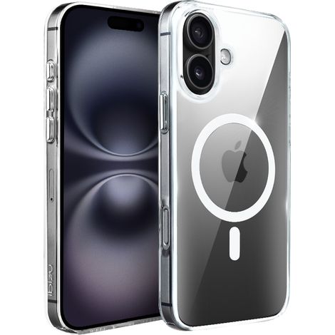 Funda de cristal transparente ibizu para iPhone 16 con MagSafe, parte trasera de cristal 9H, transparente (1/5)