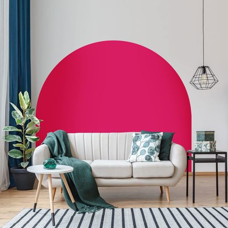 Autocollant Lit Tête de Lit Arche Stickers Muraux Papier Peint Demi Cercle pour Décoration Salon et Chambre L58 x H180 cm Fuschia (1/5)