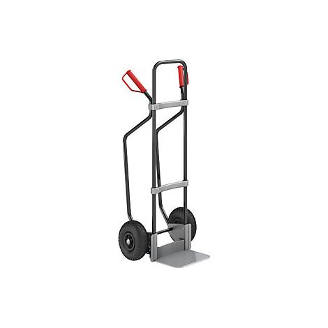 eurokraft pro  Carrello per sacchi con pattini  nero  piano di