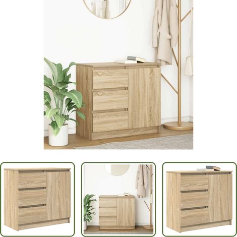 Schubladen - Sideboard mit Schublade Sonoma-Eiche 71x35x65 cm Holzwerkstoff (1/5)