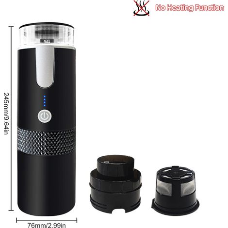 Ortviai Machine à café expresso électrique portable 170 ml, batterie rechargeable 1200 mAh, sans fonction chauffage (1/4)