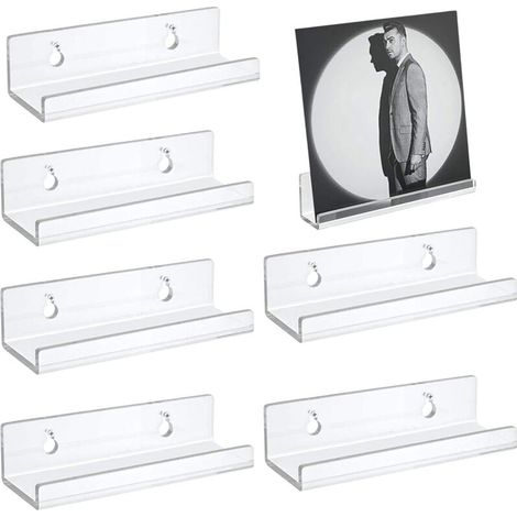 Ensemble de 6 supports muraux pour disques vinyle, en acrylique, pour ranger et exposer vos disques. (1/5)