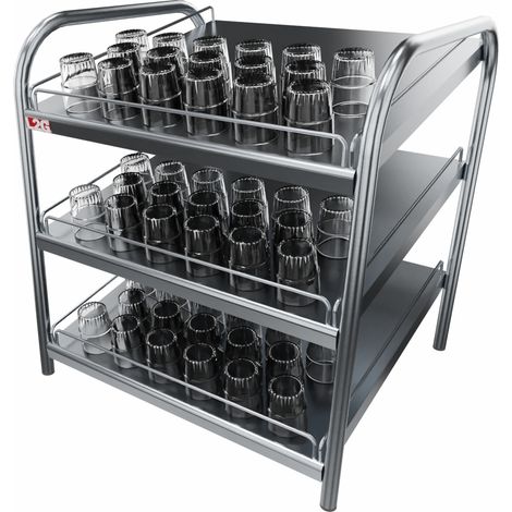 ETAGERE SOUDEE INOX 304 - 3 NIVEAUX INCLINES - L2G