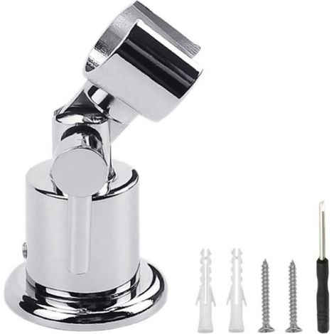 Support Pommeau de Douche en Métal, Supports de Pomme de Douche à 180 Degrés, Support de Douche, Support de Douche Réglable, Porte Pommeau de Douche, Support de Douche à Main Avec Vis (1/5)