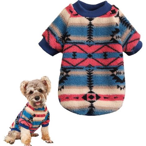 Abbigliamento autunnale e invernale per cuccioli: maglioncini super morbidi e caldi per animali domestici, simpatici maglioncini a righe in peluche, maglioncini con motivi di cartoni animati per cucci (1/5)