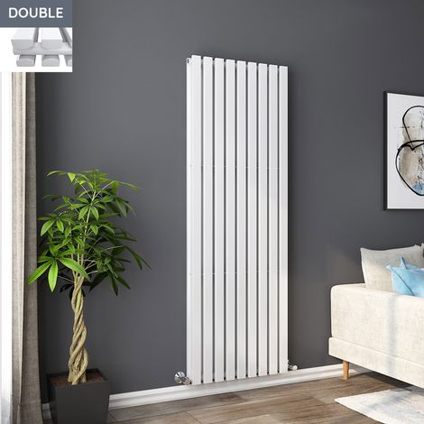 1800 x 620mm White Double Rectangular Panel Vertical Radiator (1/5)