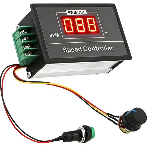 Regolatore di velocità motore PWM DC 6-60V, controllo continuo del motore con display digitale, potenziometro regolabile, 12V 24V 36V 48V 30A