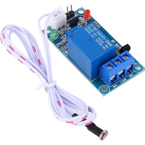 Interrupteur de détection lumineuse 12V avec module relais photorésistance, capteur de luminosité et câble de rallonge (1/5)