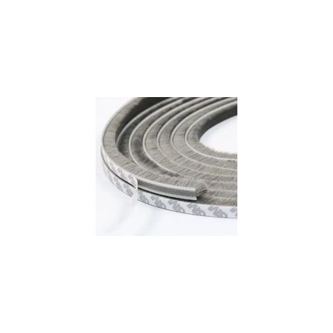 (9 mm x 9 mm, 10 m, gris) Tiras de sellado autoadhesivas para puertas y ventanas, tiras de cepillo antipolvo, utilizadas para sellar huecos entre puertas y ventanas.