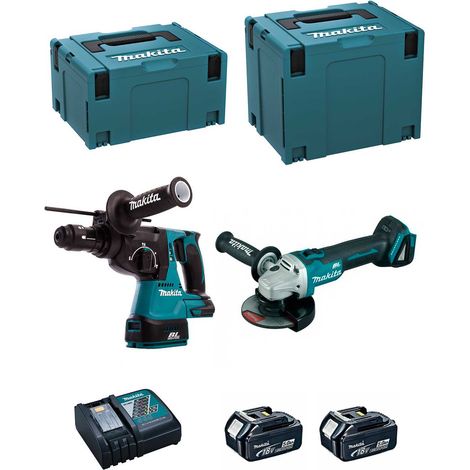 MAKITA Kit DLX2125TJ1 (DGA504 + DHR243 + 2 x 5,0 Ah + DC18RC + MAKPAC 3 + MAKPAC 4) (1/10)
