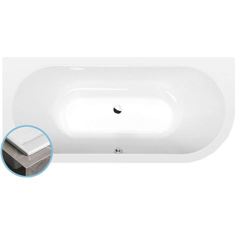 VIVA L SLIM Baignoire asymétrique 175x80x47cm, blanc (1/4)