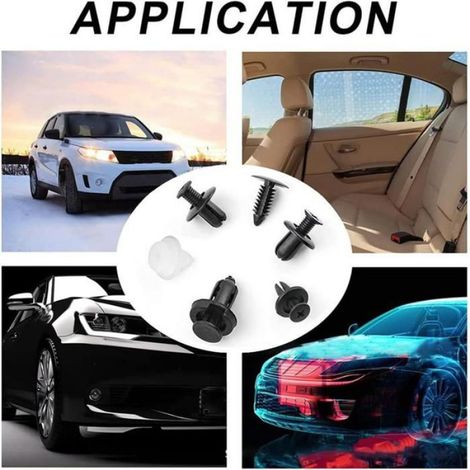 Extracteur De Clips - Kit De 100 Clips De Fixation Automobile En Nylon - Pour Garnitures De Portes Pare-Chocs Ailes - 6 Tailles (1/5)