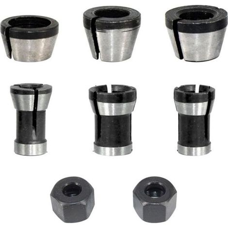 Mandrin de Pince de Routeur 6.35/8mm - Adaptateur Convertisseur pour Fraise à Bois (8 pièces) (1/5)