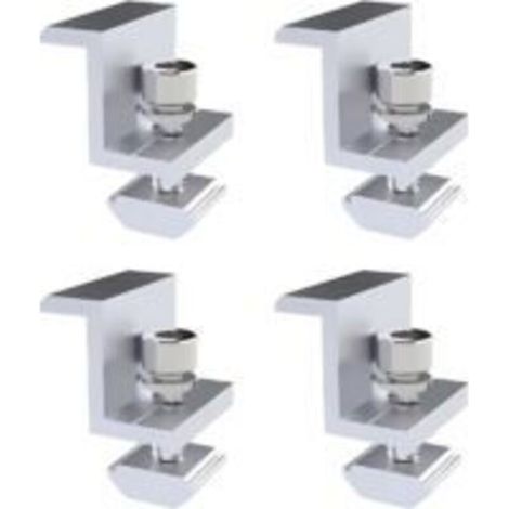 Paquet de 4 supports de panneau solaire, pince d'extrémité de 30 mm, support de panneau solaire, support Z, pince réglable, support de panneau solaire photovoltaïque photovoltaïque (1/5)