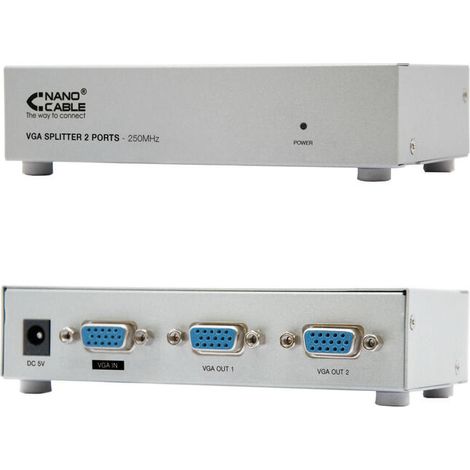 Conmutador VGA Nanocable 10.25.0002/ 1 Entrada-2 Salidas (1/4)
