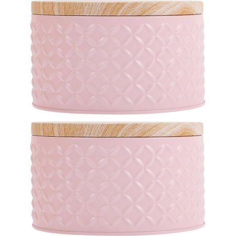 Lot de 2 boîtes de rangement en fer pour bonbons, biscuits et gâteaux, boîtes de rangement multifonctions (1/5)