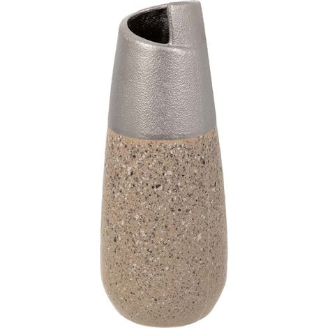 Jarrón de cerámica plateado 12,5x12,5x28 (1/5)