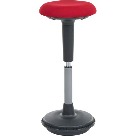 Sgabello oscillante da ufficio con struttura in metallo, altezza regolabile, seduta attiva, rosso Estell (1/5)
