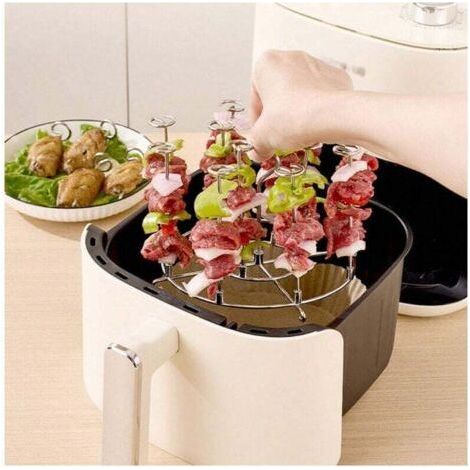 Stainless Steel Air Fryer Skewer Holder Vertical Skewers Air Fryer Skewer Accessories Meat Seafood (Round) (1/4)