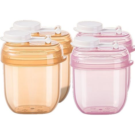 Ensemble de pots d'aliments pour bébés sans danger pour les aliments (4 pièces) - Réutilisables et étanches Pour les aliments, les sauces et les trempettes pour bébés (1/5)