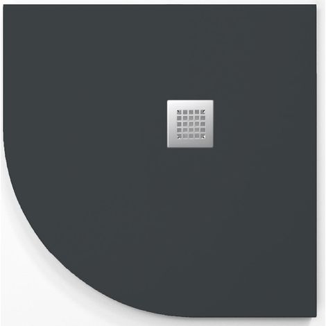 Mineralguss-Duschwanne MADISON CURVE Schieferoptik ANTHRAZIT 90x90 cm