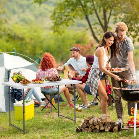 Table pliante légère, gain de place, réglable 3 hauteurs pour barbecue, réception et usage extérieur (1/5)