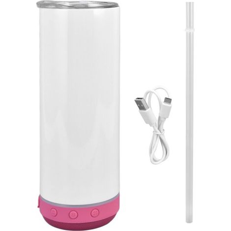 Enceinte Bluetooth Tasse 20oz Portable Détachable Acier Inoxydable Isolation Sonore Bouteille Isotherme Fond Rouge (1/5)