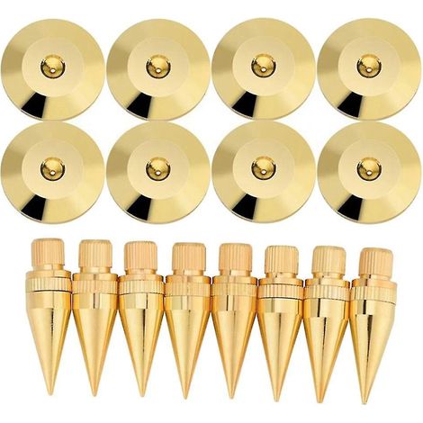 paires de pointes de découplage en cuivre 6 x 36 mm avec pieds isolants pour haut-parleurs, amplificateurs et lecteurs DVD (1/4)