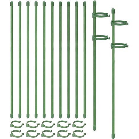Lot de 20 Piquets de Soutien pour Plantes de Jardin RéGlables à Tige Unique pour Fleurs Florales, Anneaux de Soutien pour Cage de Plantes (1/4)